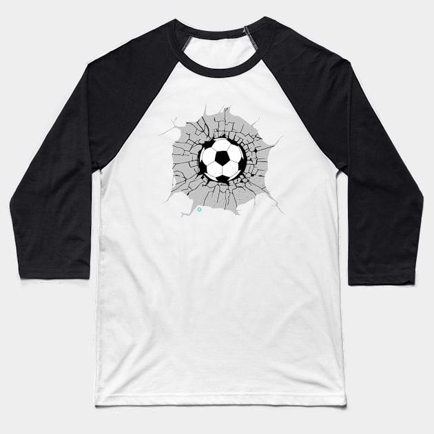 Breakthrough Soccer Ball Baseball T-Shirt by woormle